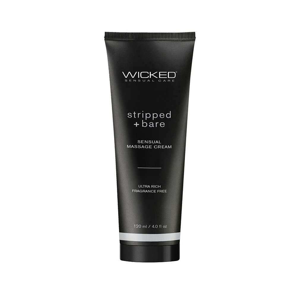 Wicked Sensual Massage Cream-Stripped + Bare Unscented 4oz